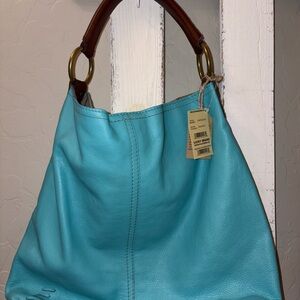 Lucky Brand Turquoise Leather Hobo Bag